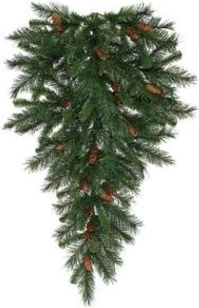 Alt view image 2 of 3 - Vickerman 11672 - 42" Cheyenne Pine  with Pine Cones Christmas Teardrop (A801009)