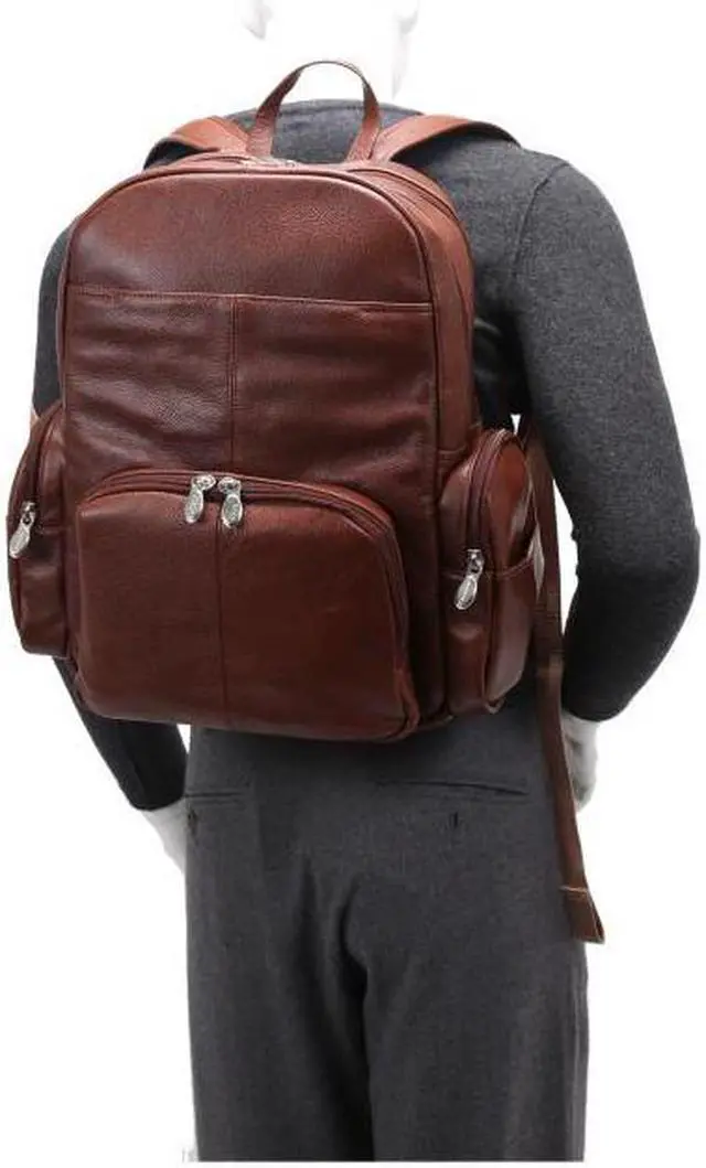 Alt view image 4 of 12 - S Series CUMBERLAND 15 Inch  Leather Dual Compartment Laptop Backpack