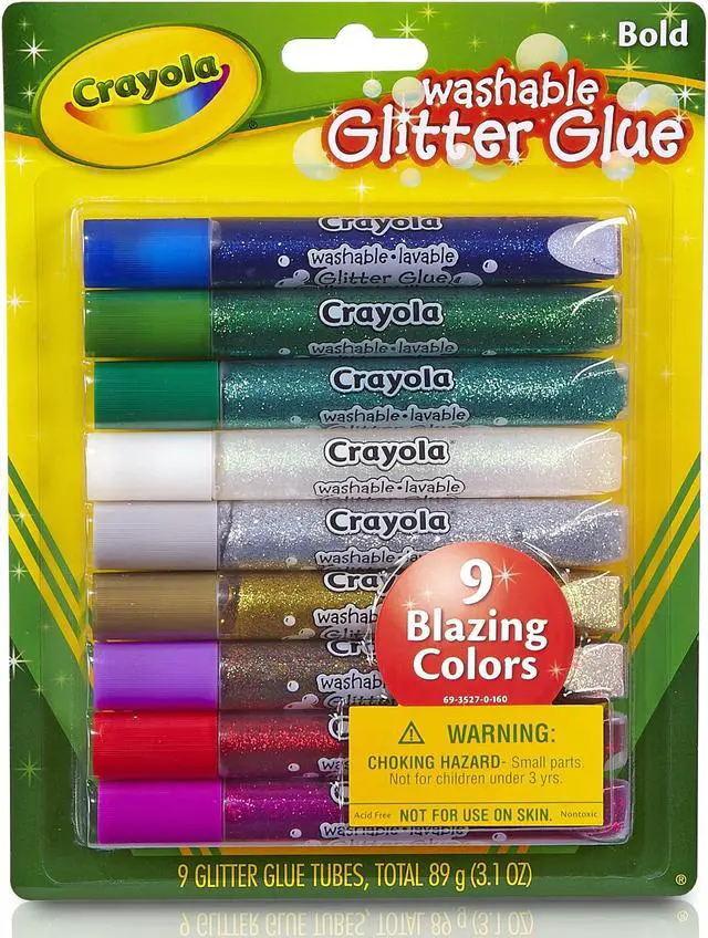 Alt view image 9 of 15 - Crayola Washable Glitter Glue Pens .35oz-Bold 9/Pkg