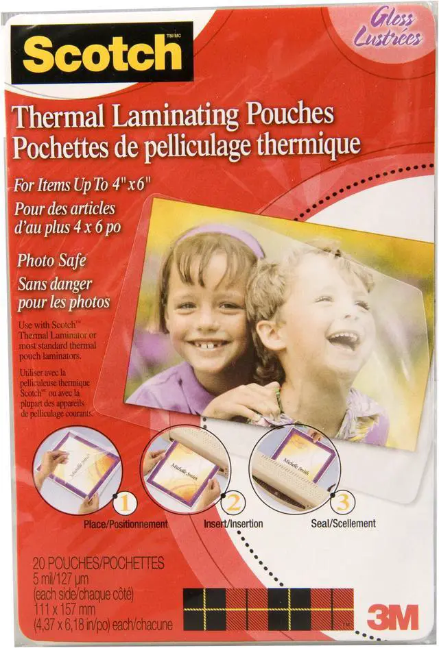 Alt view image 6 of 10 - Scotch Photo size thermal laminating pouches, 5 mil, 6 x 4, 20/pack