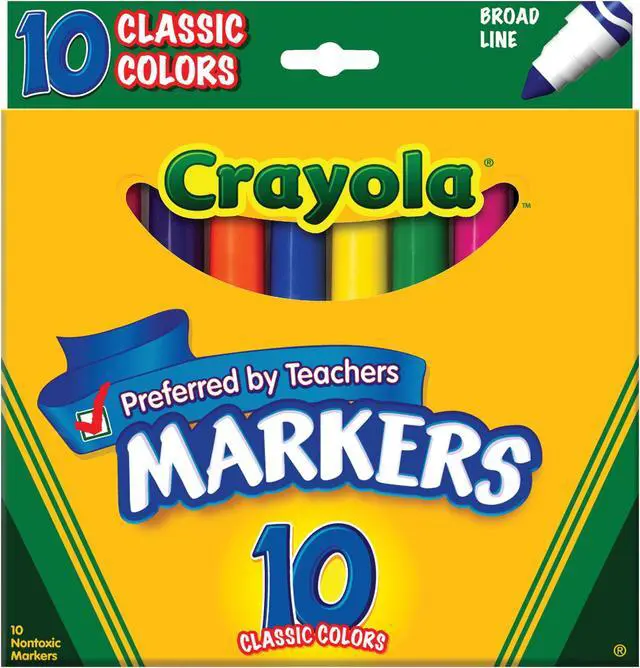 Alt view image 8 of 20 - Crayola Non-Washable Markers Broad Point Classic Colors 10/Set 587722