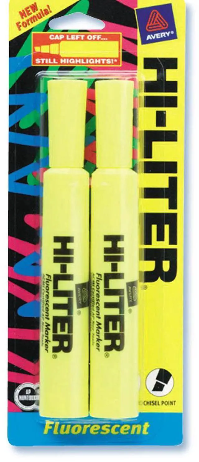 Alt view image 4 of 13 - Avery Highlighter Chisel Point 2/CD Fluorescent Yellow 24081