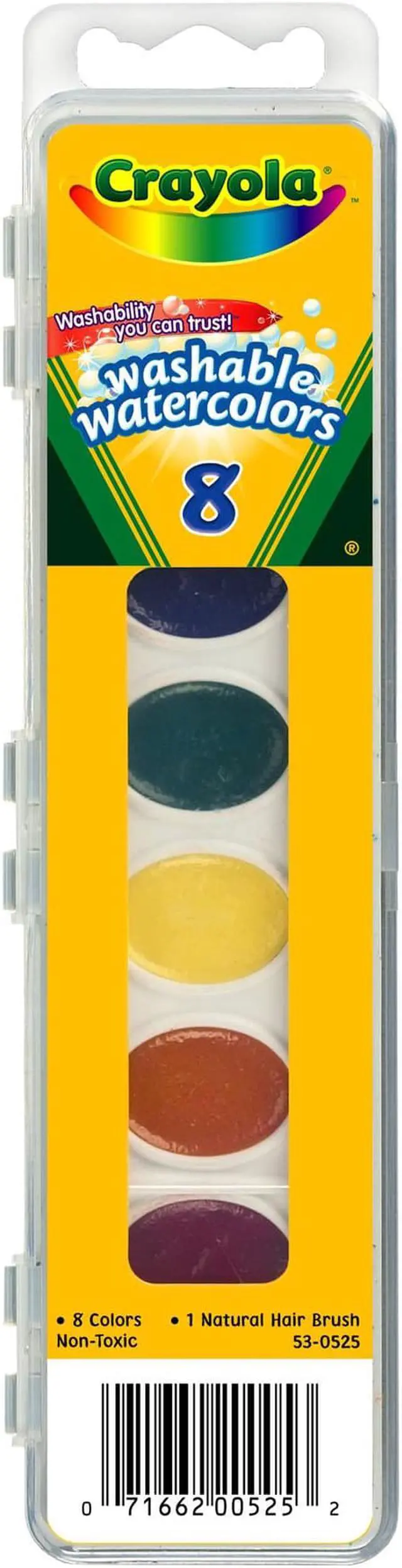Alt view image 6 of 20 - Crayola Washable Watercolor Paint, 8 Assorted Colors, Palette Tray 530525