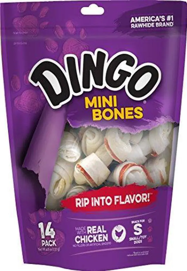 Main image of Dingo Mini Bones, Rawhide for Small/Toy Dogs, 14-Count