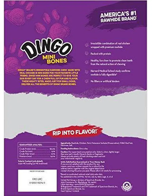 Alt view image 2 of 5 - Dingo Mini Bones, Rawhide for Small/Toy Dogs, 14-Count