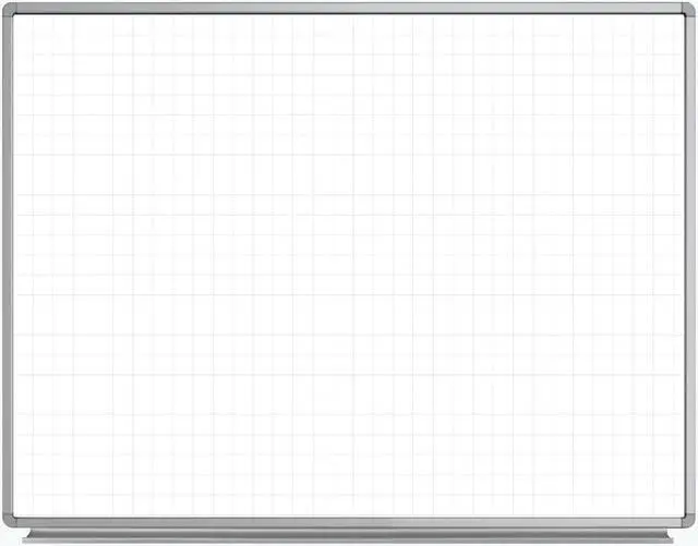 Alt view image 6 of 9 - Luxor 48" x 36" Wall-Mounted Magnetic Ghost Grid Whiteboard