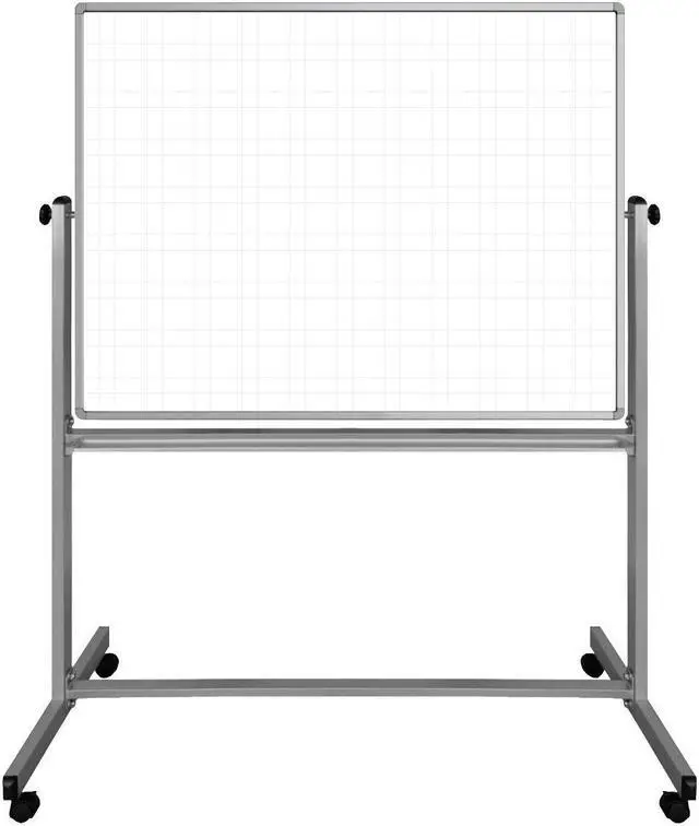 Alt view image 5 of 9 - Luxor 48" x 36" Mobile Magnetic Double-Sided Ghost Grid Whiteboard