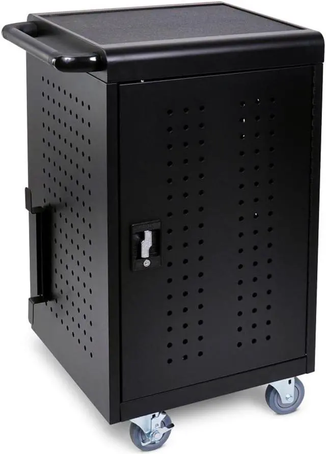 Alt view image 2 of 3 - Luxor Office Classroom 30 Tablet/Chromebook Charging Cart - Black (pack of 2)