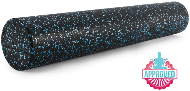 Main image of ProSource High Density Speckled Black Foam Rollers, 36 for Myofascial Release, Pilates, Trigger Point Massage and Muscle Therapy, Black/Blue