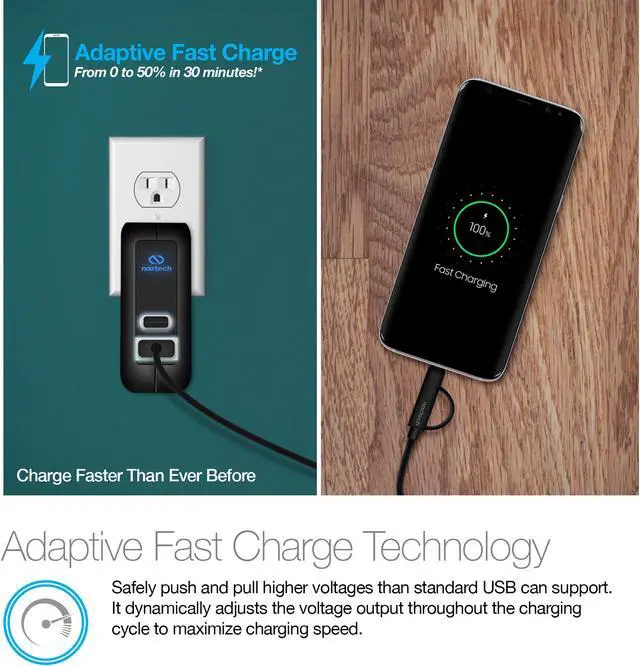 Alt view image 5 of 6 - Naztech 18W USB-C PD + Adaptive Fast Wall Charger
