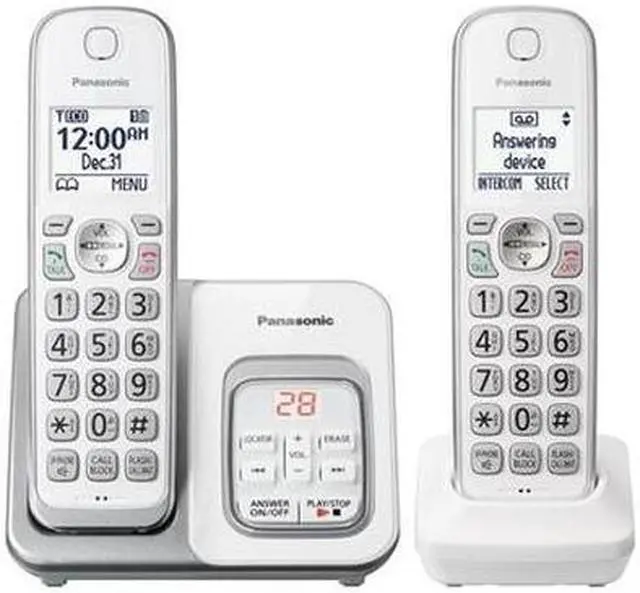 Alt view image 4 of 20 - Panasonic KX-TGD532W Cordless Phone With 2 Handset Phones
