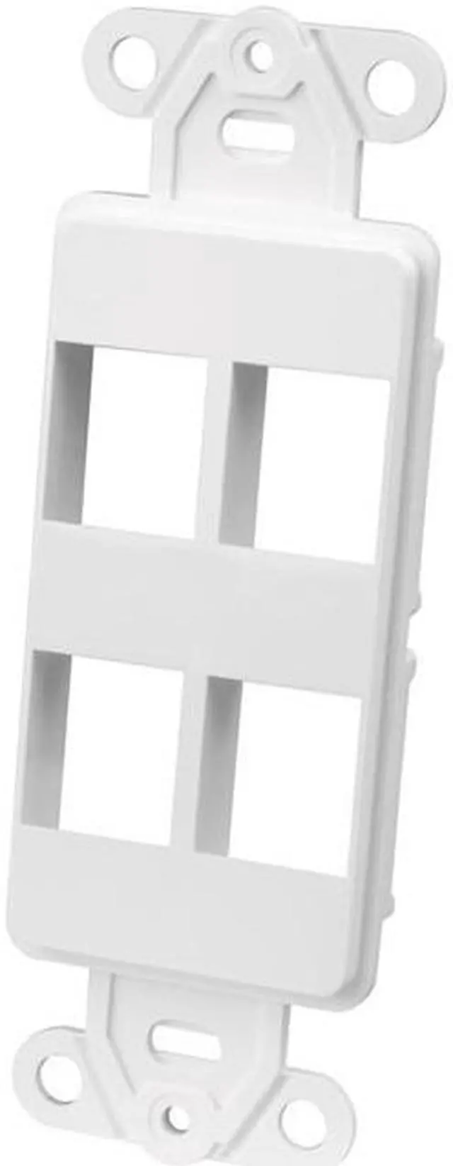 Alt view image 3 of 9 - Vanco 820324 4 Port Multi-Media Wall Plate White Decor Style