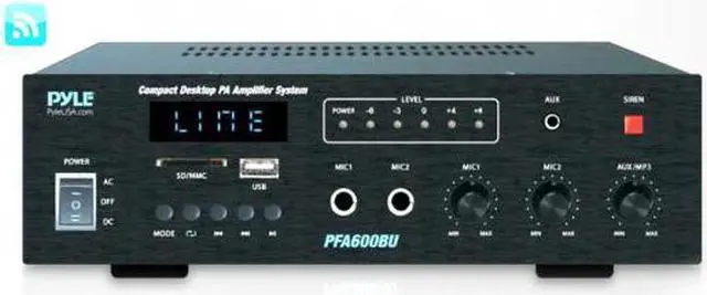 Main image of Bluetooth Public Address Amplifier - Compact PA Speaker & Microphone Receiver System with (2) Mic Inputs, MP3/USB/SD Readers, FM Radio (300 Watt)