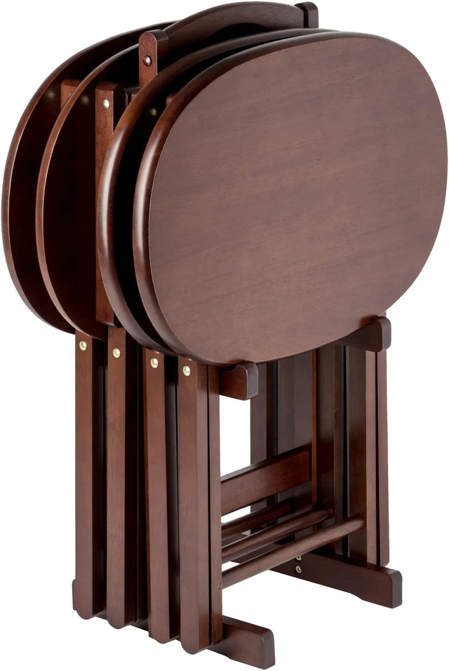 Alt view image 2 of 10 - Nathan 5-Pc Snack Table Set, Cappuccino
