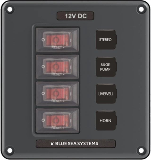 Main image of Breaker/Switch Panel, 4 Pos., Gray