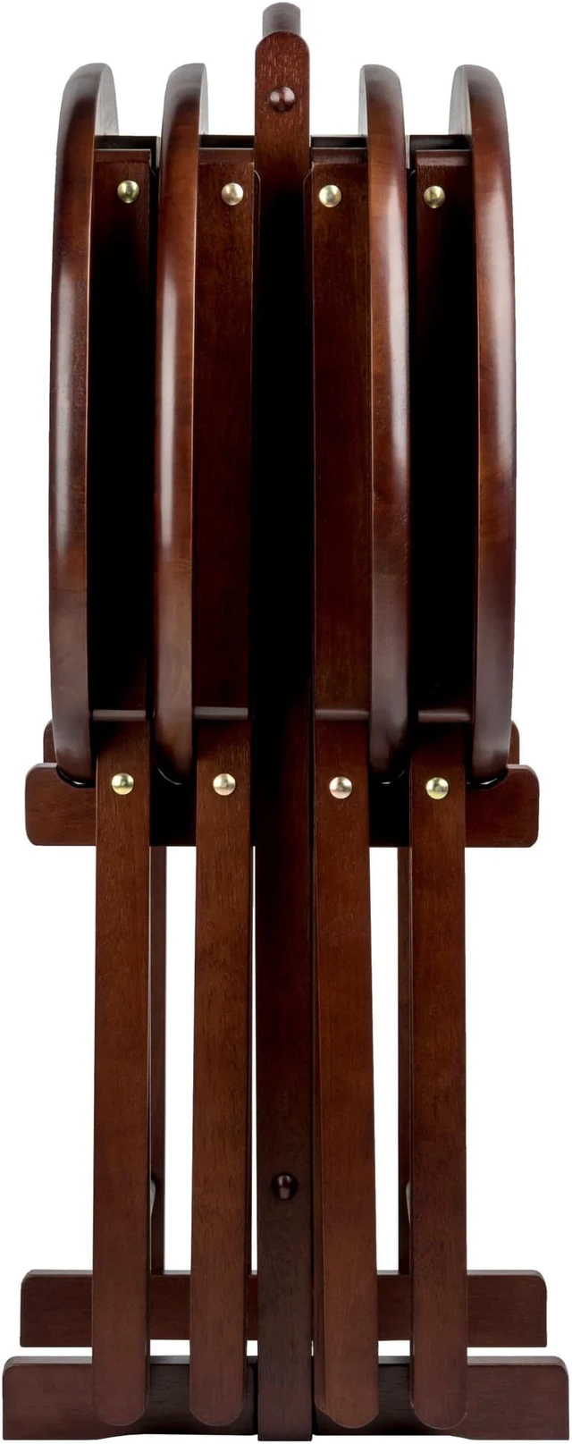 Alt view image 4 of 10 - Nathan 5-Pc Snack Table Set, Cappuccino