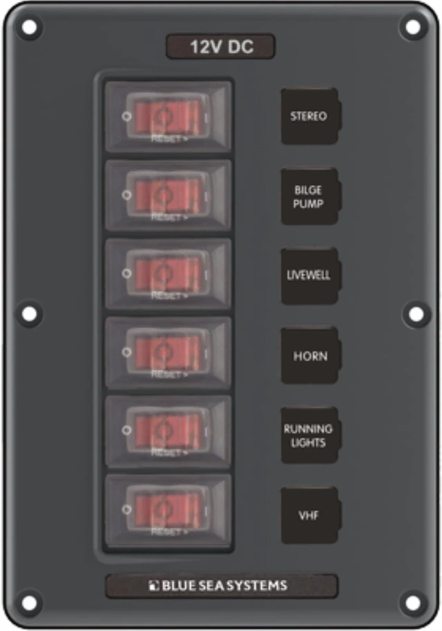 Main image of Breaker/Switch Panel, 6 Pos., Gray