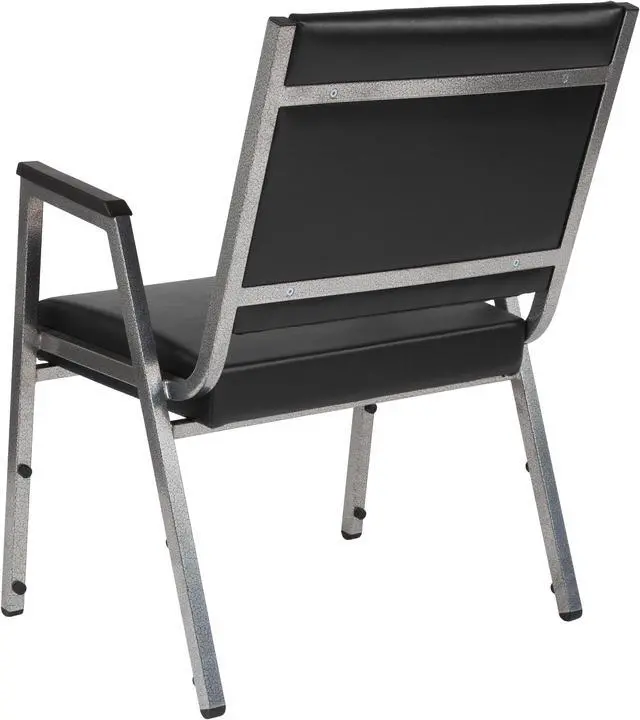 Alt view image 3 of 20 - Flash Furniture HERCULES Series 1500 lb. Rated Antimicrobial Vinyl Bariatric Arm Chair with Silver Vein Frame, Black