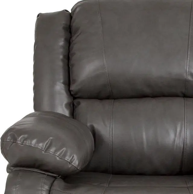 Alt view image 7 of 14 - Harmony Series Gray LeatherSoft Recliner