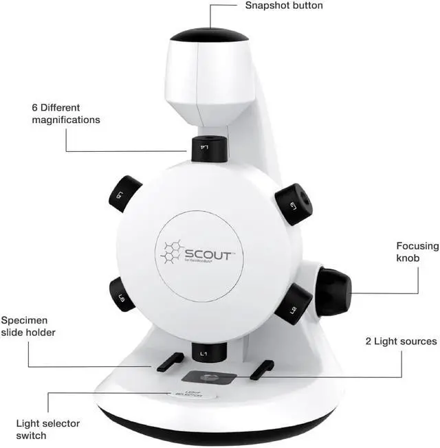 Alt view image 2 of 6 - Scout Digital Microscope - STEM Microscope with Six Magnification Lenses