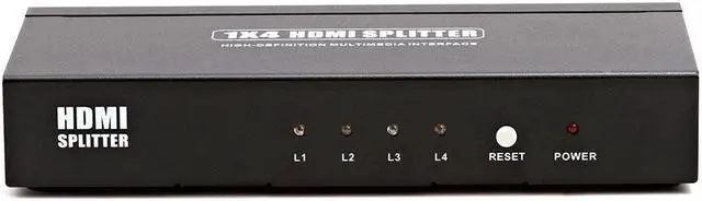 Alt view image 10 of 12 - Cmple 4 Ports HDMI Powered Splitter 1x4 with Ultra HD 4K x 2K, 1080P & Full 3D support (One Input to Four Outputs)