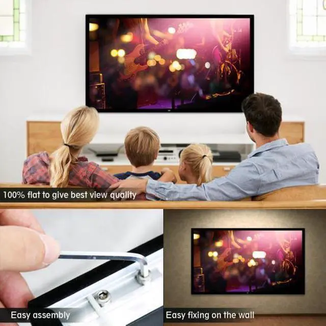 Alt view image 5 of 19 - Pyle PRJTPFL102 100 in. Home Theater Fixed Flat Projection Screen
