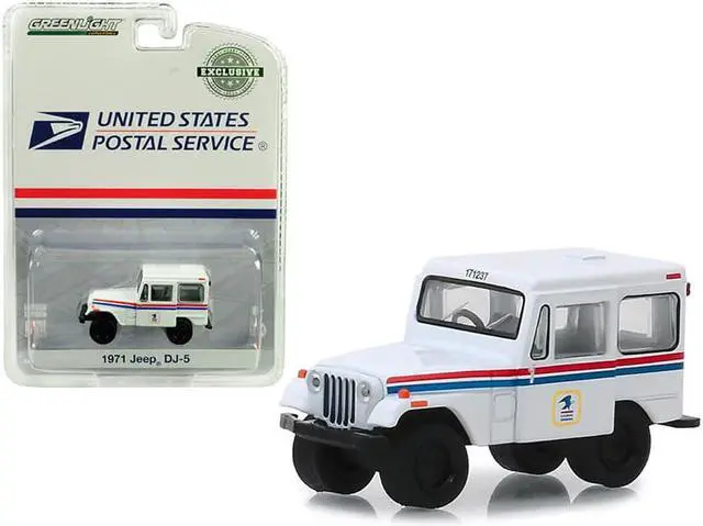 Alt view image 7 of 7 - 1971 Jeep DJ-5 White "United States Postal Service" (USPS) "Hobby Exclusive" 1/64 Diecast Model Car by Greenlight