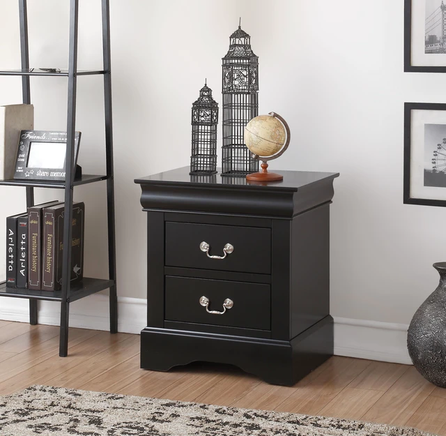 Alt view image 3 of 4 - NIGHTSTAND- Louis Phillipe III KD Black Finish