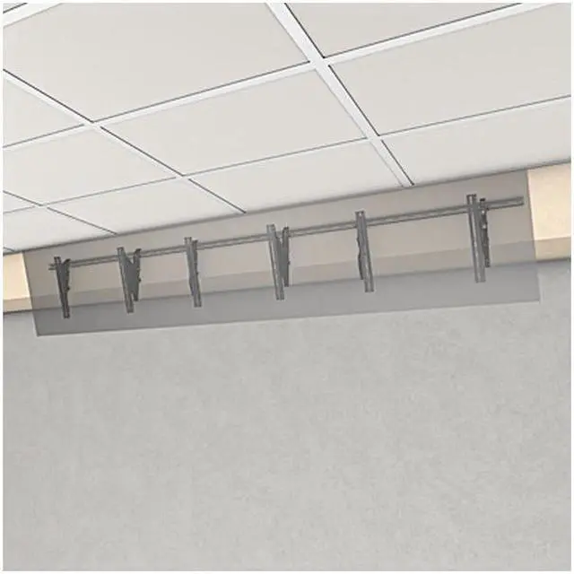 Alt view image 2 of 10 - Wall mounted unistrut menu board brackets with plumb and tilt adjustment.
