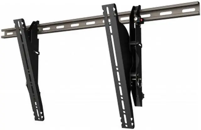 Alt view image 3 of 10 - Wall mounted unistrut menu board brackets with plumb and tilt adjustment.