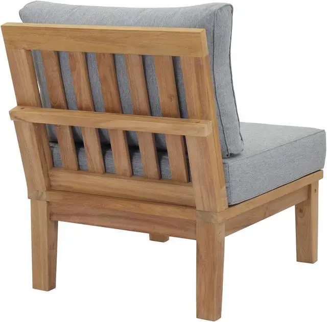 Alt view image 3 of 6 - Marina Armless Outdoor Patio Teak Sofa - Natural Gray