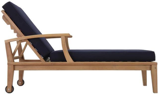 Alt view image 2 of 6 - Marina Outdoor Patio Teak Single Chaise - Natual Navy