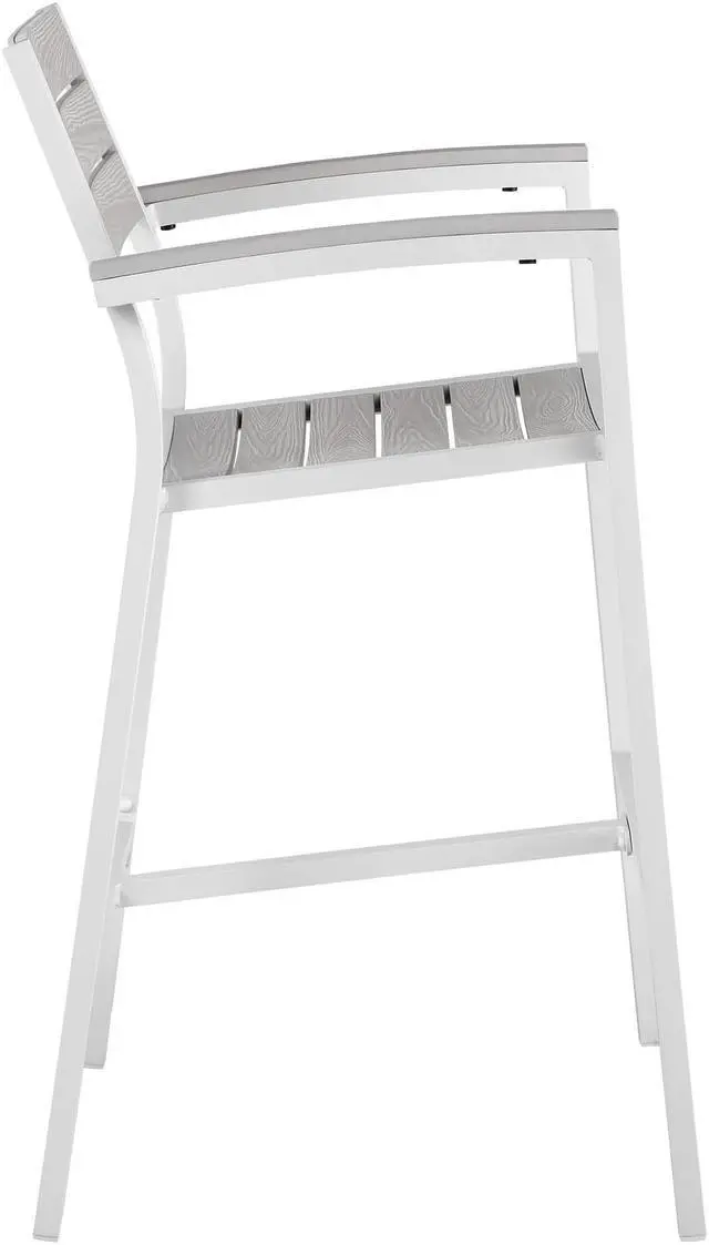 Alt view image 3 of 4 - Maine Bar Stool Outdoor Patio Set of 2 - White Light Gray