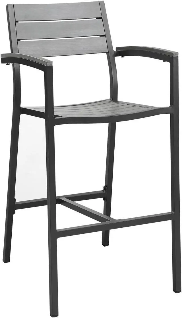 Alt view image 2 of 4 - Maine Bar Stool Outdoor Patio Set of 2 - Brown Gray