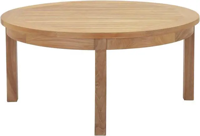 Main image of Marina Outdoor Patio Teak Round Coffee Table - Natural