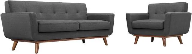 Main image of Engage Armchair and Loveseat Set of 2 - Gray