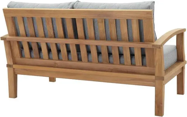 Alt view image 3 of 6 - Marina 4 Piece Outdoor Patio Teak Set - Natural Gray