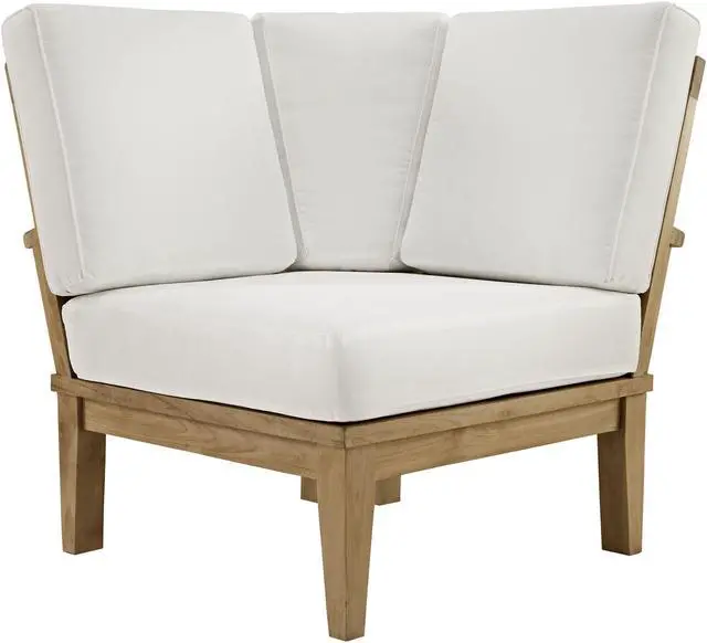 Main image of Marina Outdoor Patio Teak Corner Sofa - Natural White