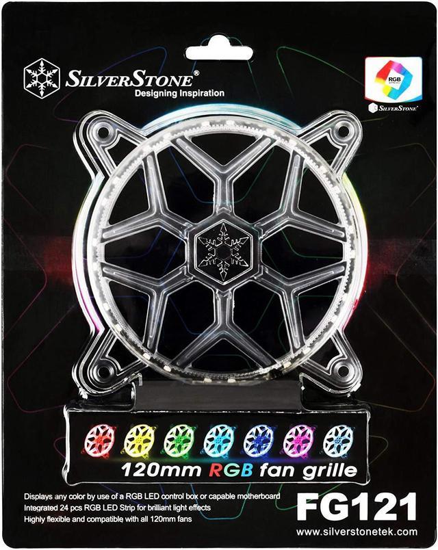 Main image of SilverStone Technology 120mm RGB LED Fan Guard/Grill for ASUS AURA SYNC/MSI Mystic Light Sync/ASROCK AURA RGB/BIOSTAR RACING and Others FG121