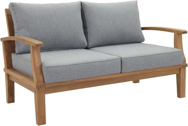 Alt view image 2 of 6 - Marina 4 Piece Outdoor Patio Teak Set - Natural Gray