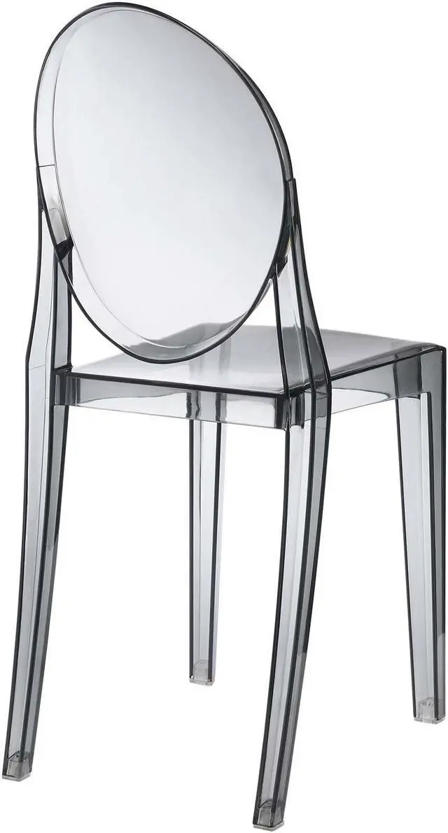 Alt view image 9 of 18 - Philippe Starck Style Victoria Ghost Chair in Smoked Clear
