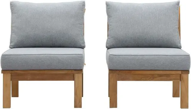 Main image of Marina 2 Piece Outdoor Patio Teak Set - Natural Gray