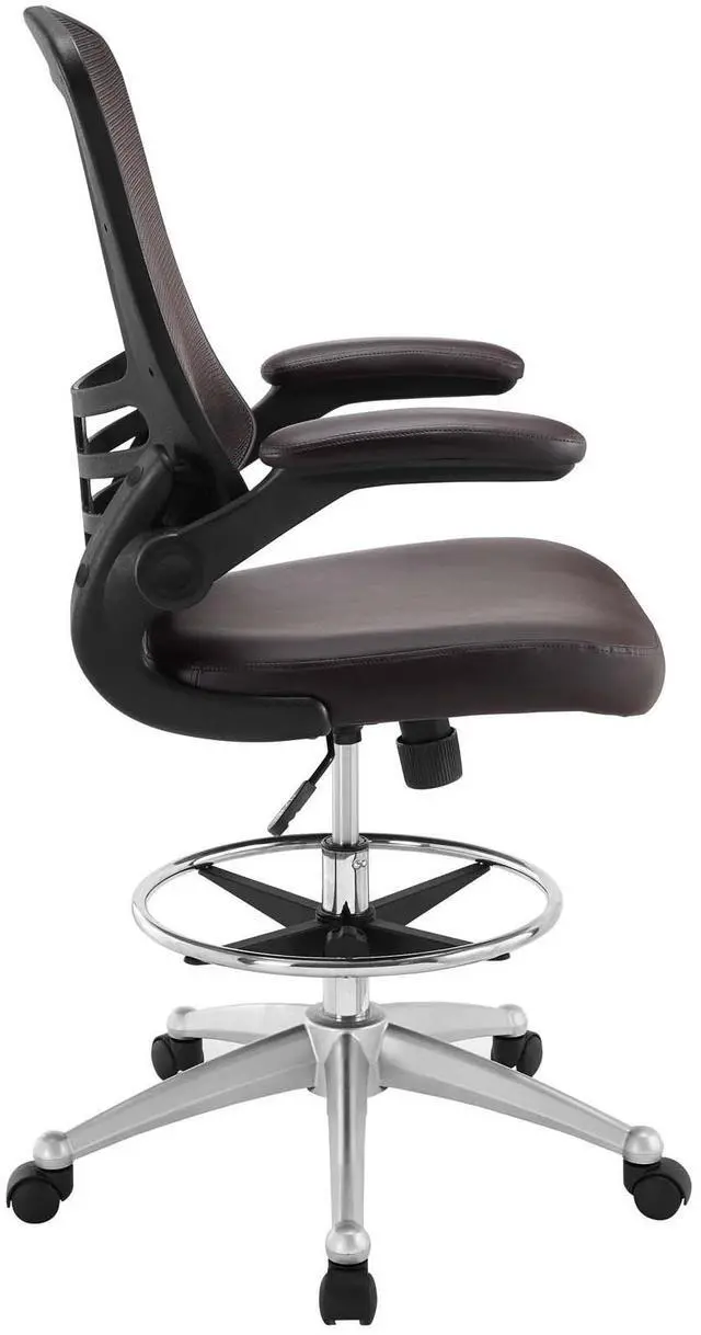 Alt view image 9 of 20 - Attainment Vinyl Drafting Stool in Brown