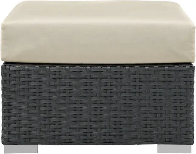 Alt view image 2 of 10 - Sojourn Outdoor Patio Sunbrella Ottoman - Canvas Antique Beige