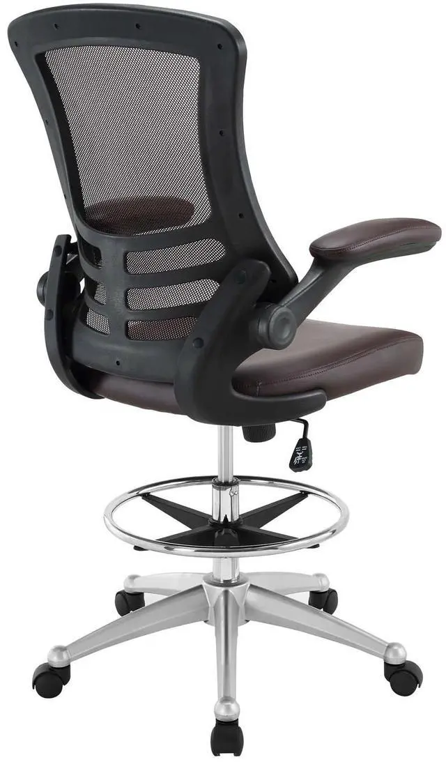 Alt view image 10 of 20 - Attainment Vinyl Drafting Stool in Brown