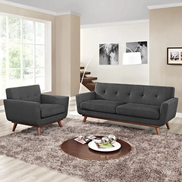 Alt view image 6 of 6 - Engage Armchair and Loveseat Set of 2 - Gray