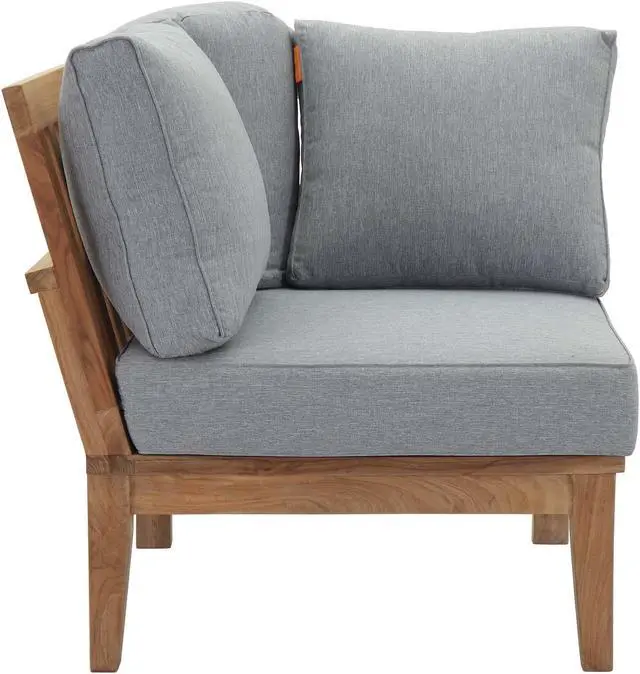 Alt view image 2 of 6 - Marina Outdoor Patio Teak Corner Sofa - Natural Gray