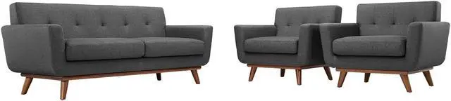 Main image of Engage Armchairs and Loveseat Set of 3 - Gray