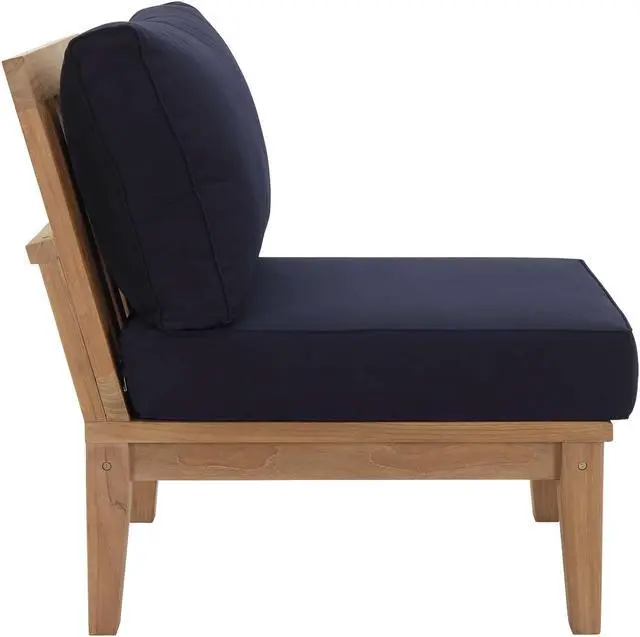 Alt view image 3 of 6 - Marina 7 Piece Outdoor Patio Teak Set - Natural Navy