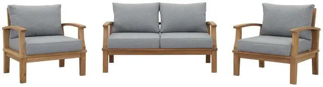 Main image of Marina 3 Piece Outdoor Patio Teak Set - Natural Gray